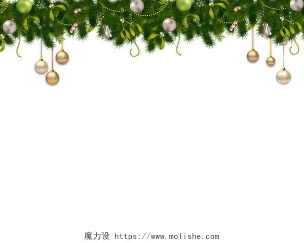 彩色卡通手绘圣诞节圣诞球吊饰边框圣诞装饰元素PNG素材